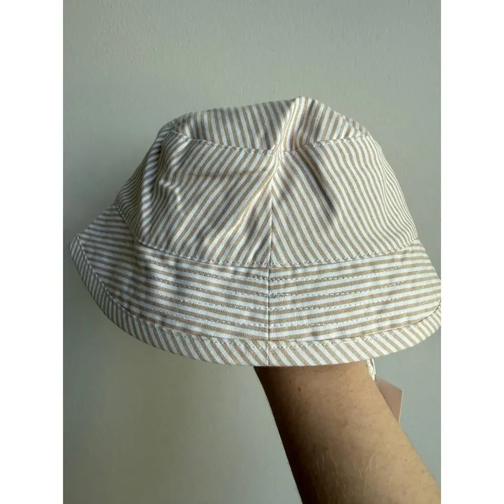 NWT Baby Yellow and White Palm Bucket Hat